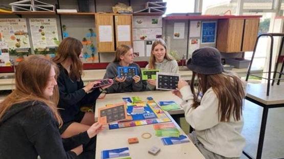 Students from Motueka High School play the Grow game.