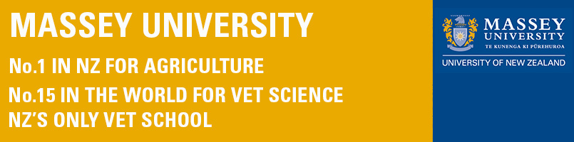 Massey University is no.1 in New Zealand in Agriculture and no.15 in the world in vet science