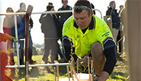 David Kidd, Young Farmer of the Year 2014 planting trees as part of the competition